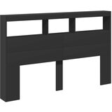 Ormarić za uzglavlje s LED svjetlima crni 160 x 17 x 102 cm | shoptok.hr