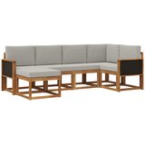 vidaXL Zunanja garnitura za sedenje 6 pcs Naravna in svetlo siva, (5000281835) | Shoptok.si