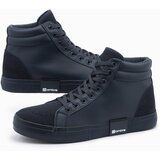 Ombre Classic men's high sneakers with quilted upper - navy blue Cene