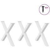  Noge za jedilno mizo X-oblika 3 kosi bela 90x(72-73) cm jeklo, (21828682) | Shoptok.si