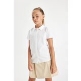 Defacto girls poplin short sleeve white school shirt Cene