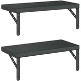  Zidne police 2 kom 50x23,5 cm crne nehrđajući čelik | Eponuda.com