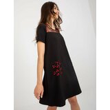 Fashion Hunters Black cocktail dress with short sleeves Cene