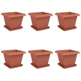 vidaXL Saksije za biljke 6 pcs Crvena cigla 38 x 38 x 30 cm Plastika - Crvena cigla 33 x 33 x 26 cm 6 Cijene