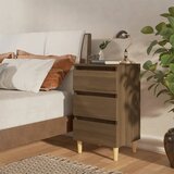 vidaXL noćni ormarić s drvenim nogama smeđi hrast 40 x 35 x 69 cm Cijene