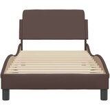  Posteljni okvir z vzglavjem rjav 80x200 cm umetno usnje, (21072815) | Shoptok.si