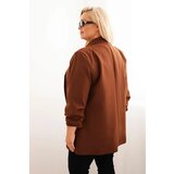 Kesi Włoski Elegant Plus Size women's blazer brown | shoptok.hr
