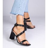 D/CEO marka niezdefiniowana Black block heel sandals with buckle Runaz | Shoptok.si