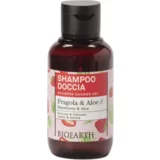 Bioearth Family 2 v 1 šampon in gel za tuširanje z jagodo in aloe vero - 100 ml