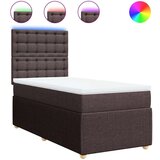 vidaXL Box spring postelja z vzmetnico temno rjava 100x200 cm blago, (21305069) | Shoptok.si