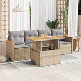 vidaXL 5-dijelni set vrtnih sofa s jastucima poliratan i bagrem bež | shoptok.hr