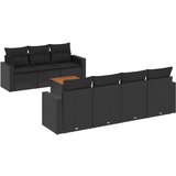  The Living Store Vrtna sedežna garnitura 8-delna z blazinami črn poli ratan - Vrtna Sedežna Garniture, (21443475) | Shoptok.si