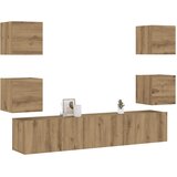 Furnova Set 6 kosov stenske TV omarice Artisan Oak Engineered Wood, (21948792) | Shoptok.si