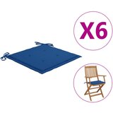 vidaXL Jastuci za vrtne stolice 6 kom plavi 40 x 40 x 3 cm od tkanine Cijene