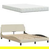 vidaXL Krevet s madracem krem 120 x 200 cm od tkanine | shoptok.hr