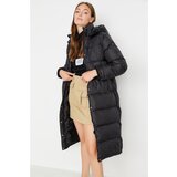 Trendyol Black Wide Cut Oversize Hooded Down Jacket Cene