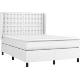  s oprugama i madracem bijeli 140x190 cm od umjetne kože | shoptok.hr