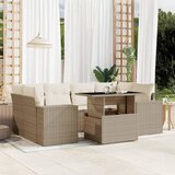  The Living Store Vrtna sedežna garnitura 7-delna z blazinami bež poli ratan - Vrtna Sedežna Garniture, (21478829) | Shoptok.si