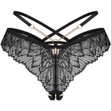 Obsessive Opsesivna Matildea - otvorena čipkasta tanga (crna) - L/XL | shoptok.hr