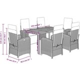  7-dijelni vrtni blagovaonski set s jastucima crni od poliratana | shoptok.hr