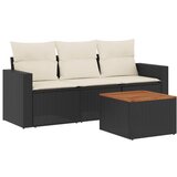  The Living Store Vrtna sedežna garnitura 4-delna z blazinami črna poli ratan - Vrtna Sedežna Garniture, (21447079) | Shoptok.si