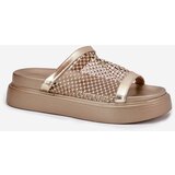 S. BARSKI Decorated women's sandals on a platform with mesh S.Barski MY51-016 gold | shoptok.hr