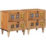  Noćni ormar 2 kom. Prirodna 40 x 33 x 46 cm Čvrsto drvo manga | shoptok.hr