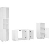  Set ormarića za kupaonicu 3 kom. Bijela Prerađeno drvo | shoptok.hr