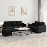  3-dijelni set sofa s jastucima crni od tkanine | shoptok.hr