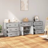  Komode 3 kom boja hrasta sonome od konstruiranog drva Siva | Shoptok.si