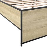  Okvir za krevet boja hrasta 200x200cm konstruirano drvo i metal | shoptok.hr