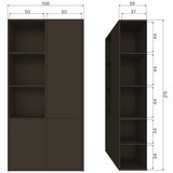 WOOOD Temno rjava modularna omarica iz masivnega bora 108x215 cm Meggy – | Shoptok.si