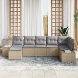  Sjedeća garnitura za vrt 7 kom. Bež poliratan 319 x 62 x 85 cm | shoptok.hr