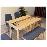 Hanah home vina mini 03 1048 oak dark blue (produžni set trpezarijskih stolova i stolica (6 komada))