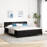 Box Postelja z vzmetnico Črna 180x200 cm Žamet, (22052905) | Shoptok.si