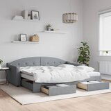 vidaXL Dnevni krevet na razvlačenje svjetlosivi 90 x 200 cm od tkanine | shoptok.hr