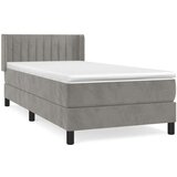Box spring postelja z vzmetnico svetlo siva 90x200 cm žamet, (20723446) | Shoptok.si