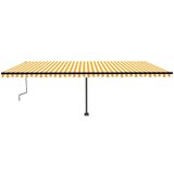  Tenda na ručno uvlačenje s LED svjetlima 600x350 cm žuto-bijela | shoptok.hr