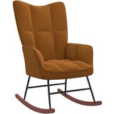  Stolica za ljuljanje s osloncem za noge smeđa baršunasta | shoptok.hr