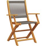 3-dijelni bistro set od polipropilen i masivnog drva sivi | shoptok.hr