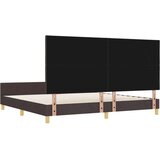  Postelja v temno rjavi barvi, 200x200 cm, Tkanina, (22049040) | Shoptok.si