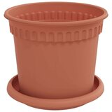 vidaXL Saksije za biljke 6 pcs Crvena cigla Ø 15 x 12 cm Plastika - Crvena cigla Ø 15 x 12 cm 6 | shoptok.hr