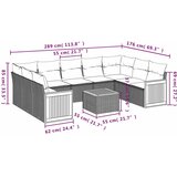  10-dijelni set vrtnih sofa s jastucima crni od poliratana | shoptok.hr