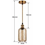  BRILAGI-LED Luster na sajli RETRO GLASS 1xE27/60W/230V prečnik 14 cm zlatni/duvanski braon Slike