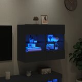  Zidni TV ormarić s LED svjetlima crni 78,5x30x60,5 cm | shoptok.hr