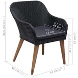  Jedilna garnitura 3-delna črna | Shoptok.si