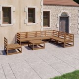  Vrtna sedežna garnitura 8-delna medeno rjava trdna borovina, (20975561) | Shoptok.si