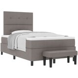 vidaXL vzmetnica s škatlastim dnom z vzmetnico in klopjo taupe 120x190 cm Tkanina, (22083053) | Shoptok.si