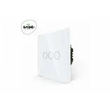 wifi pametni prekidač 3 tastera - stakleni beli panel
