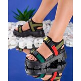 Resti Green and black women's sandals on a solid sole Rodeksi | shoptok.hr